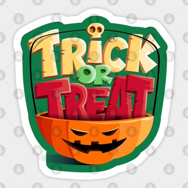 Trick Or Treat Sticker by Mako Design 